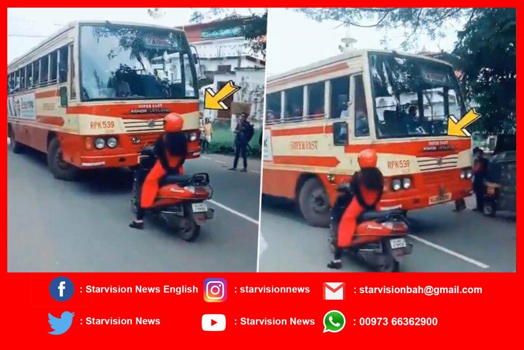 Kerala woman on scooty makes bus driver take right lane. Internet explodes in praise