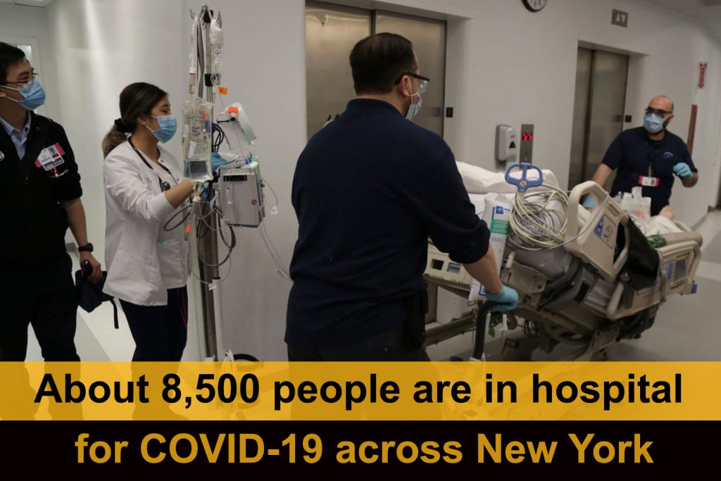 About 8,500 people are in the hospital for coronavirus across New York