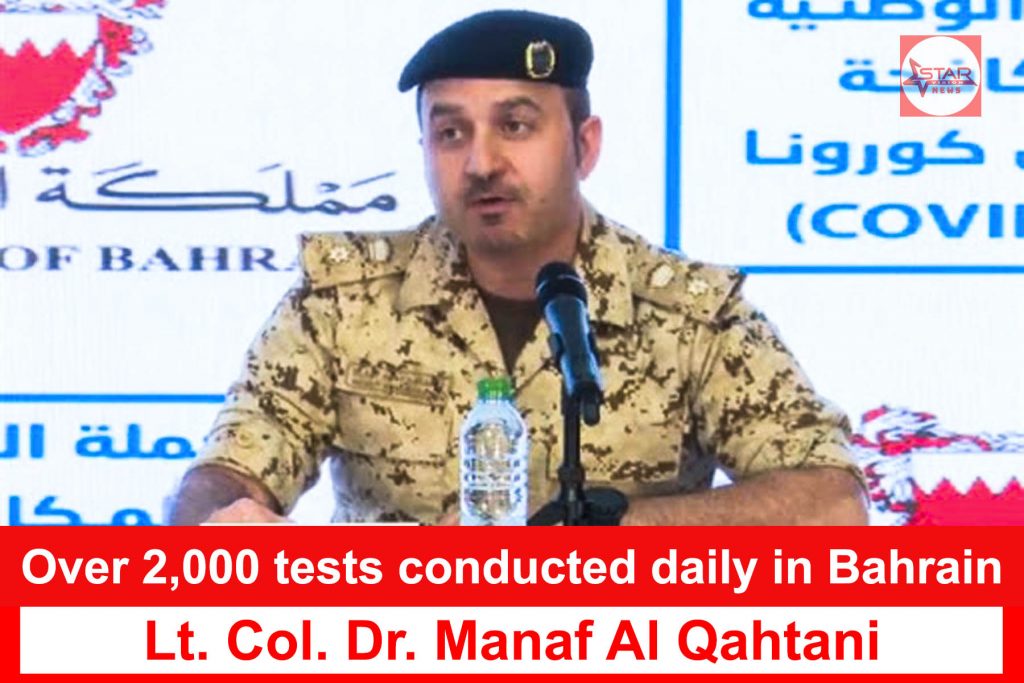 Over 2,000 tests conducted daily in Bahrain