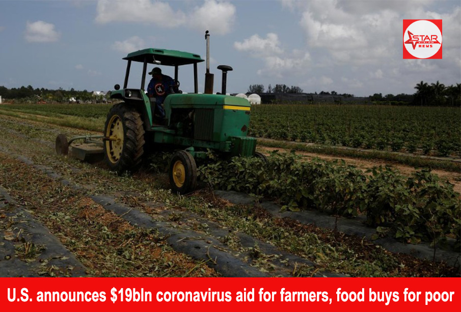 U.S. announces $19bln coronavirus aid for farmers, food buys for poor