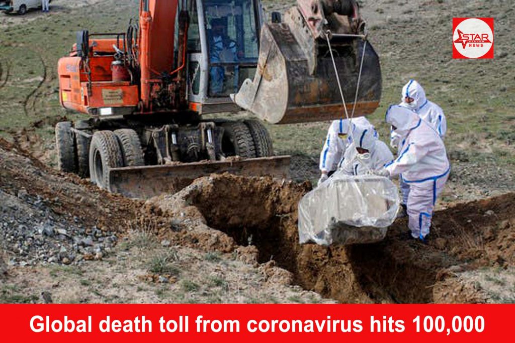 Global death toll from coronavirus hits 100,000