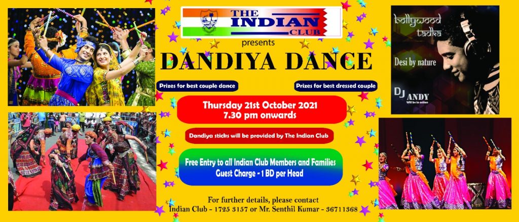 ‘DANDIYA DANCE’ EVENING COMES TO THE INDIAN CLUB