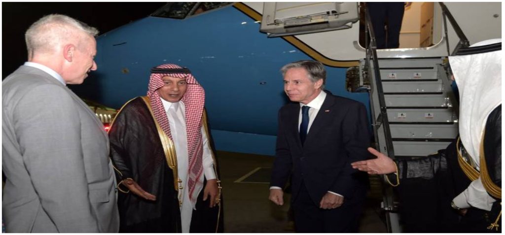 Antony Blinken lands in Saudi Arabia to discuss security and trade co-operation