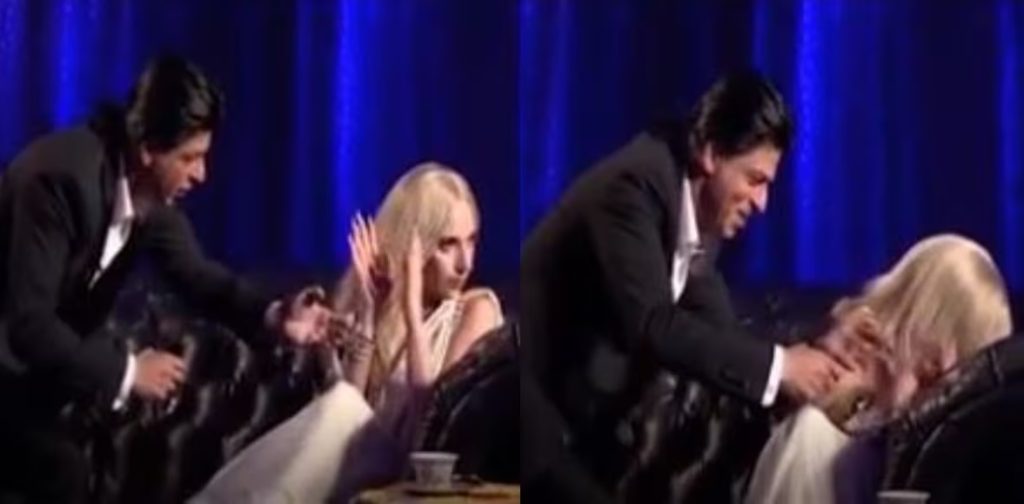 internet-calls-out-srk-for-persisting-lady-gaga-to-take-his-‘watch’-in-resurfaced-video