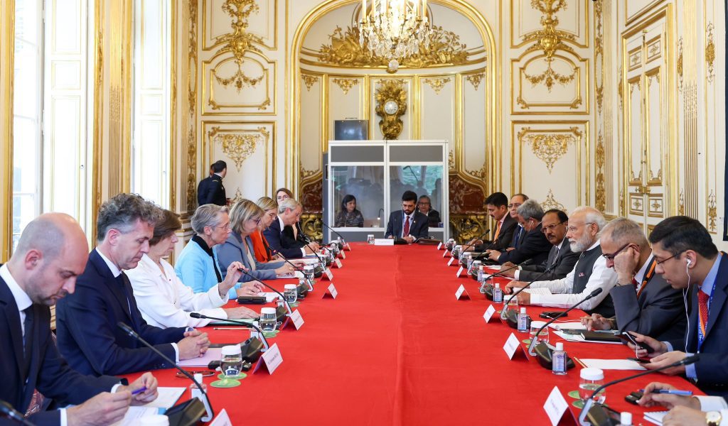 Modi holds delegation level talks with French counterpart modi-holds-delegation-level-talks-with-french-counterpart