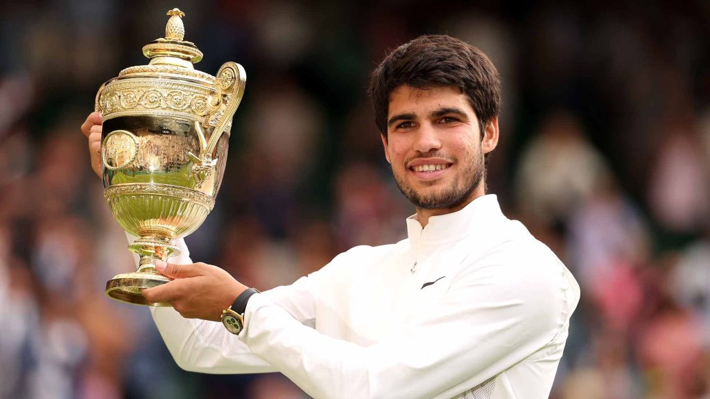 Alcaraz overcomes Djokovic in five-set thriller to claim maiden Wimbledon title (Ld) alcaraz-overcomes-djokovic-in-five-set-thriller-to-claim-maiden-wimbledon-title-(ld)