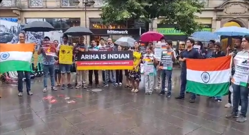 indians-in-germany-hold-peaceful-protest-calling-for-baby-ariha’s-repatriation