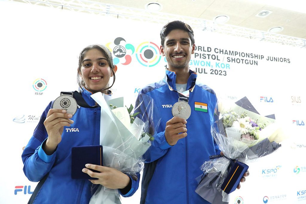 ISSF Junior Worlds: Harmehar, Sanjana win silver in skeet mixed team event issf-junior-worlds:-harmehar,-sanjana-win-silver-in-skeet-mixed-team-event