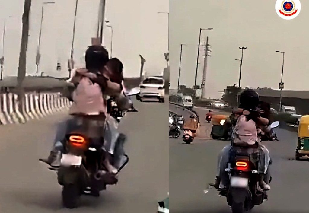 Viral PDA on moving bike: Delhi Police responds, imposes Rs 11,000 fine viral-pda-on-moving-bike:-delhi-police-responds,-imposes-rs-11,000-fine