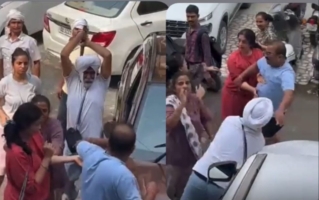 Parking dispute turns violent, clash between neighbours caught on camera in Delhi parking-dispute-turns-violent,-clash-between-neighbours-caught-on-camera-in-delhi
