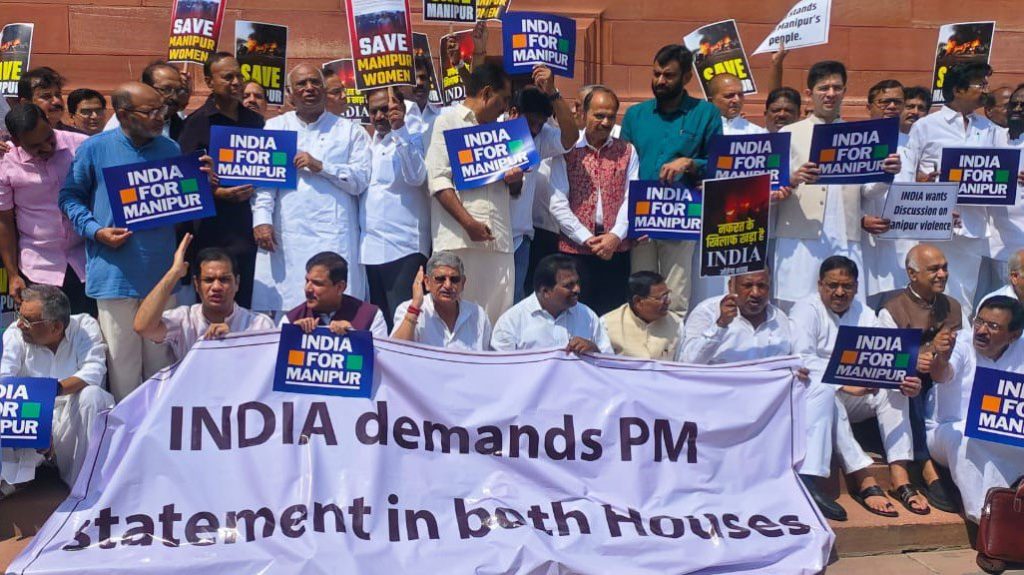 Rajnath calls Kharge to end logjam in Parliament, Oppn demands PM’s statement over Manipur rajnath-calls-kharge-to-end-logjam-in-parliament,-oppn-demands-pm’s-statement-over-manipur