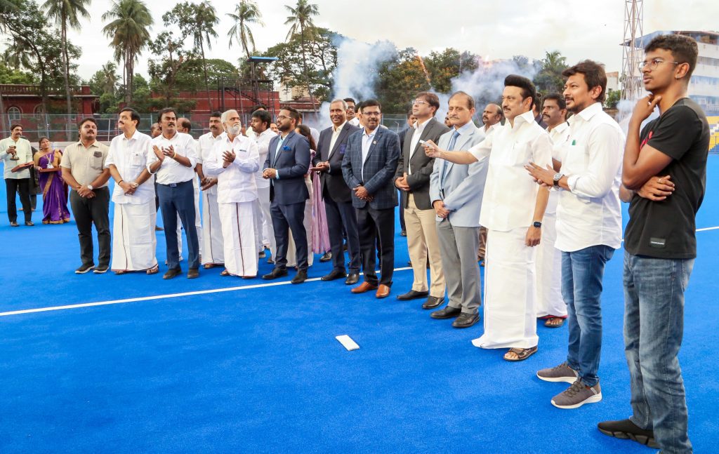 tamil-nadu-cm-stalin-inaugurates-carbon-zero-turf-for-asian-champions-trophy