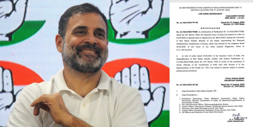 Rahul Gandhi’s Lok Sabha membership restored rahul-gandhi’s-lok-sabha-membership-restored
