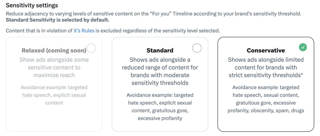 X introduces Sensitivity Settings, Enhanced Blocklist for advertisers x-introduces-sensitivity-settings,-enhanced-blocklist-for-advertisers