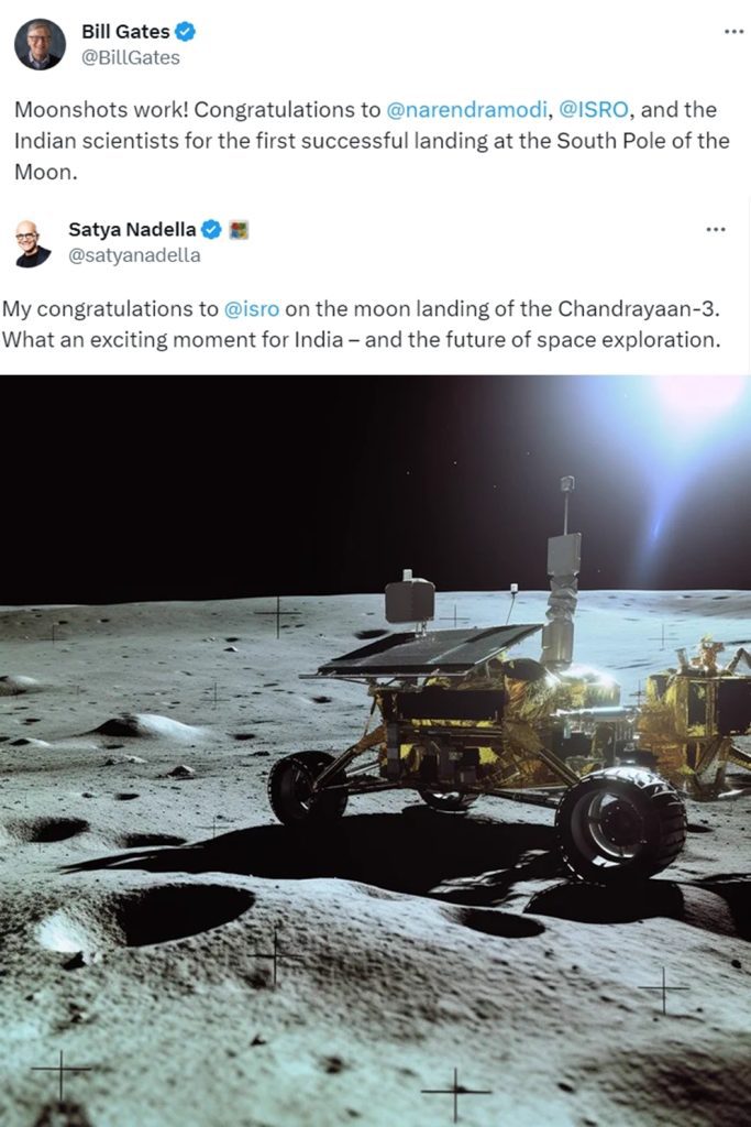 bill-gates,-satya-nadella-congratulate-isro-on-chandrayaan-3-success