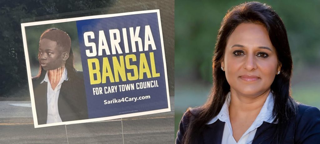 Indian-American town council candidate’s campaign sign defaced indian-american-town-council-candidate’s-campaign-sign-defaced