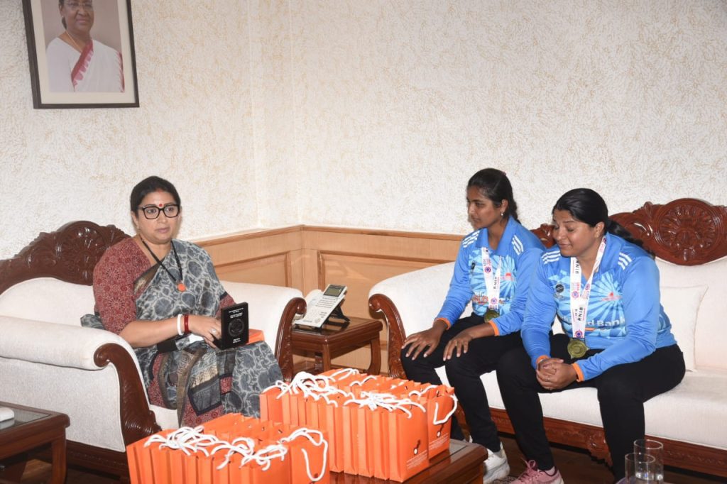 Smriti Irani felicitates gold medal-winning Indian women’s blind cricket team smriti-irani-felicitates-gold-medal-winning-indian-women’s-blind-cricket-team