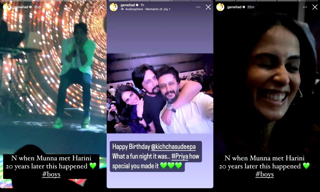 Genelia cheers for Siddharth as he sings: ‘When Munna met Harini 20 years later’ genelia-cheers-for-siddharth-as-he-sings:-‘when-munna-met-harini-20-years-later’