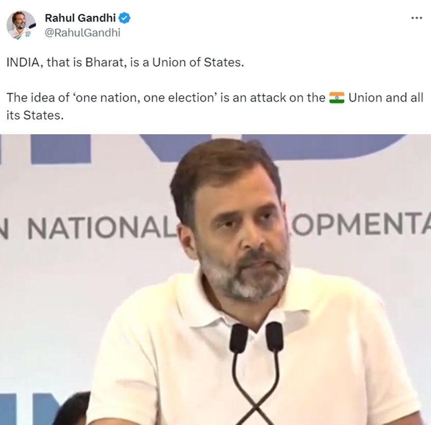 ‘Attack on union & states’, says Rahul on ‘One Nation, One Election’ panel ‘attack-on-union-&-states’,-says-rahul-on-‘one-nation,-one-election’-panel