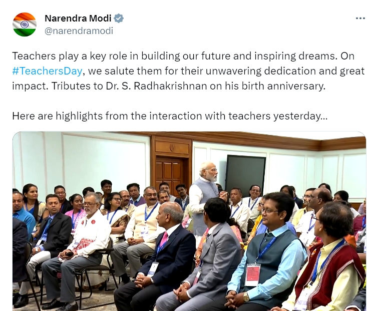 Teacher plays key role in building future: PM Modi teacher-plays-key-role-in-building-future:-pm-modi