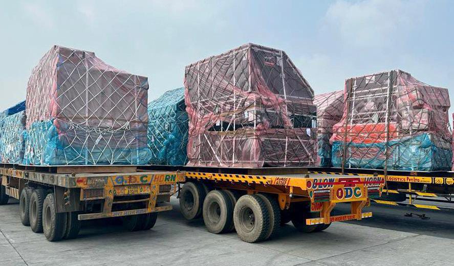 motogp-bharat:-first-batch-of-race-bikes-and-equipment-land-india,-reaches-great-noida