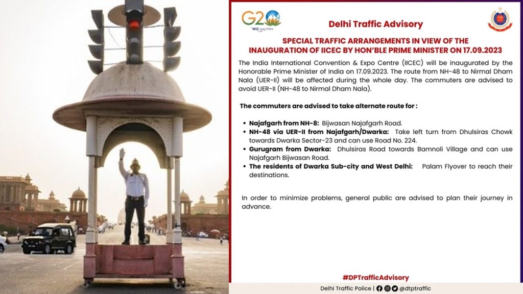 Traffic Police issues advisory ahead of IICEC by PM Modi on Sunday traffic-police-issues-advisory-ahead-of-iicec-by-pm-modi-on-sunday