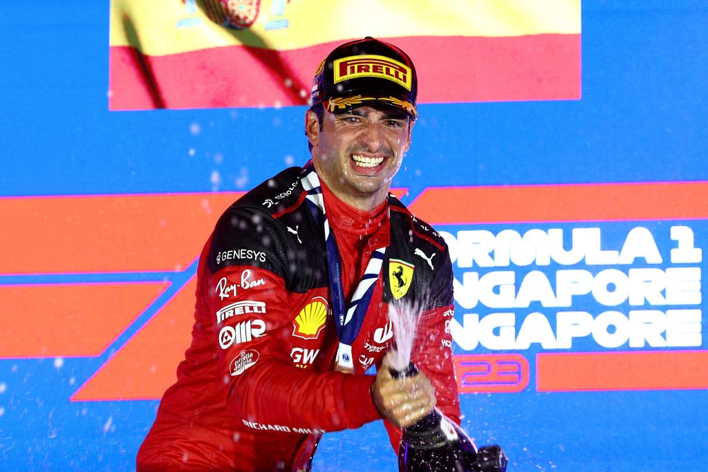 formula-1:-ferrari’s-carlos-sainz-wins-singapore-gp-for-second-career-win
