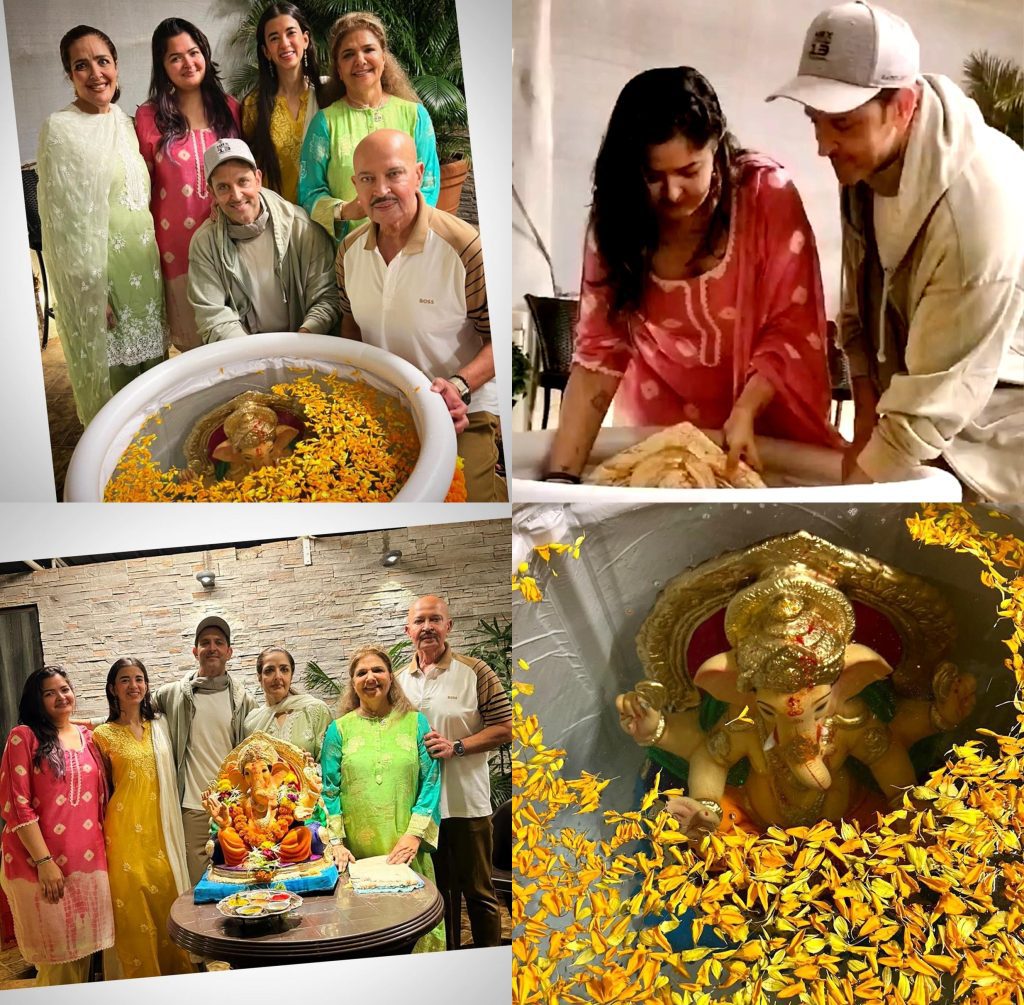 Hrithik Roshan joined by family, Saba Azad for Ganesh Visarjan at home hrithik-roshan-joined-by-family,-saba-azad-for-ganesh-visarjan-at-home