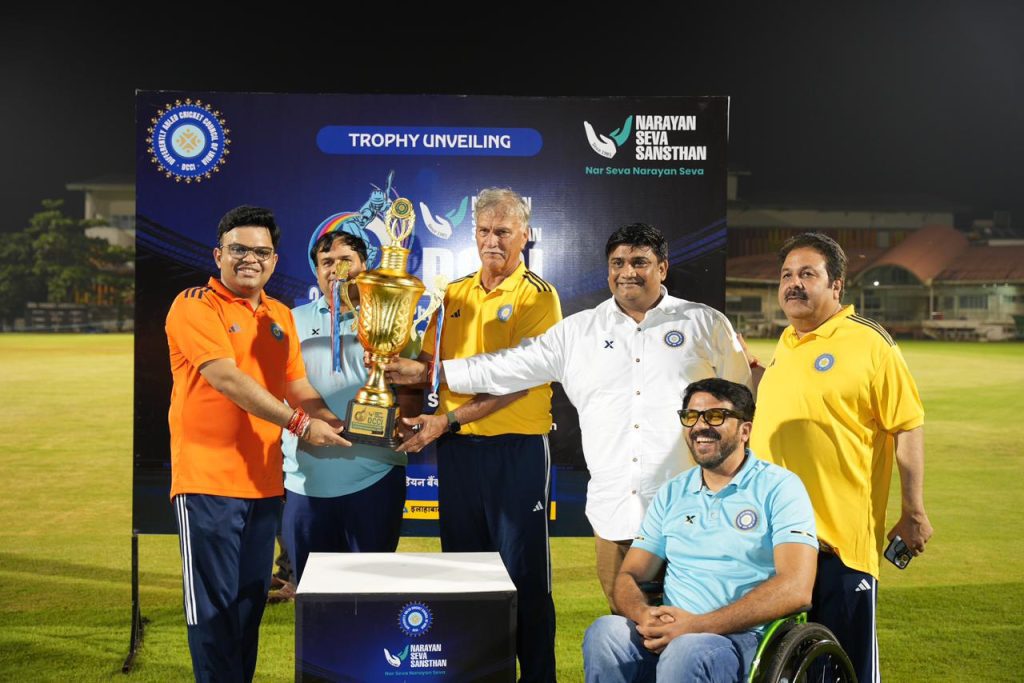 National Physical Disability T20: BCCI secretary Jay Shah unveils trophy in Goa national-physical-disability-t20:-bcci-secretary-jay-shah-unveils-trophy-in-goa