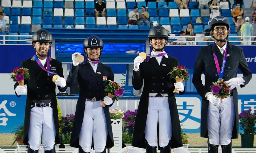 asian-games:-historic-gold-in-team-dressage;-silver-and-bronze-in-sailing-keep-india-going-at-hangzhou-(roundup)