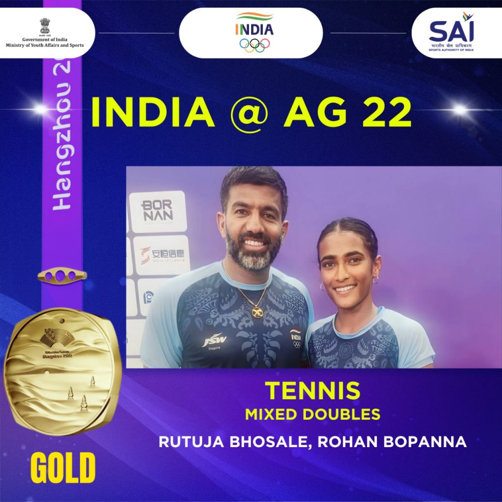 Asian Games: Rohan Bopanna, Rutuja Bhosale win gold in mixed doubles asian-games:-rohan-bopanna,-rutuja-bhosale-win-gold-in-mixed-doubles
