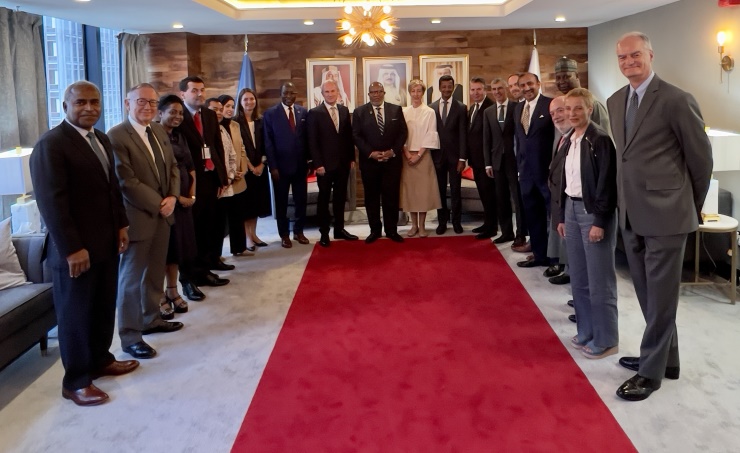 Bahrain’s Permanent Representative to UN hosts UNGA 78 President