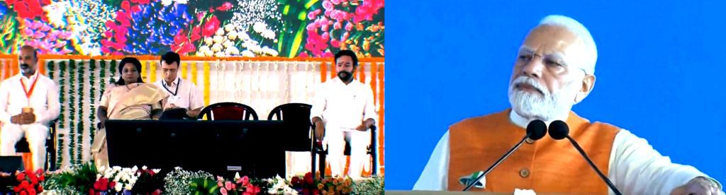 pm-announces-turmeric-board,-tribal-university-for-telangana