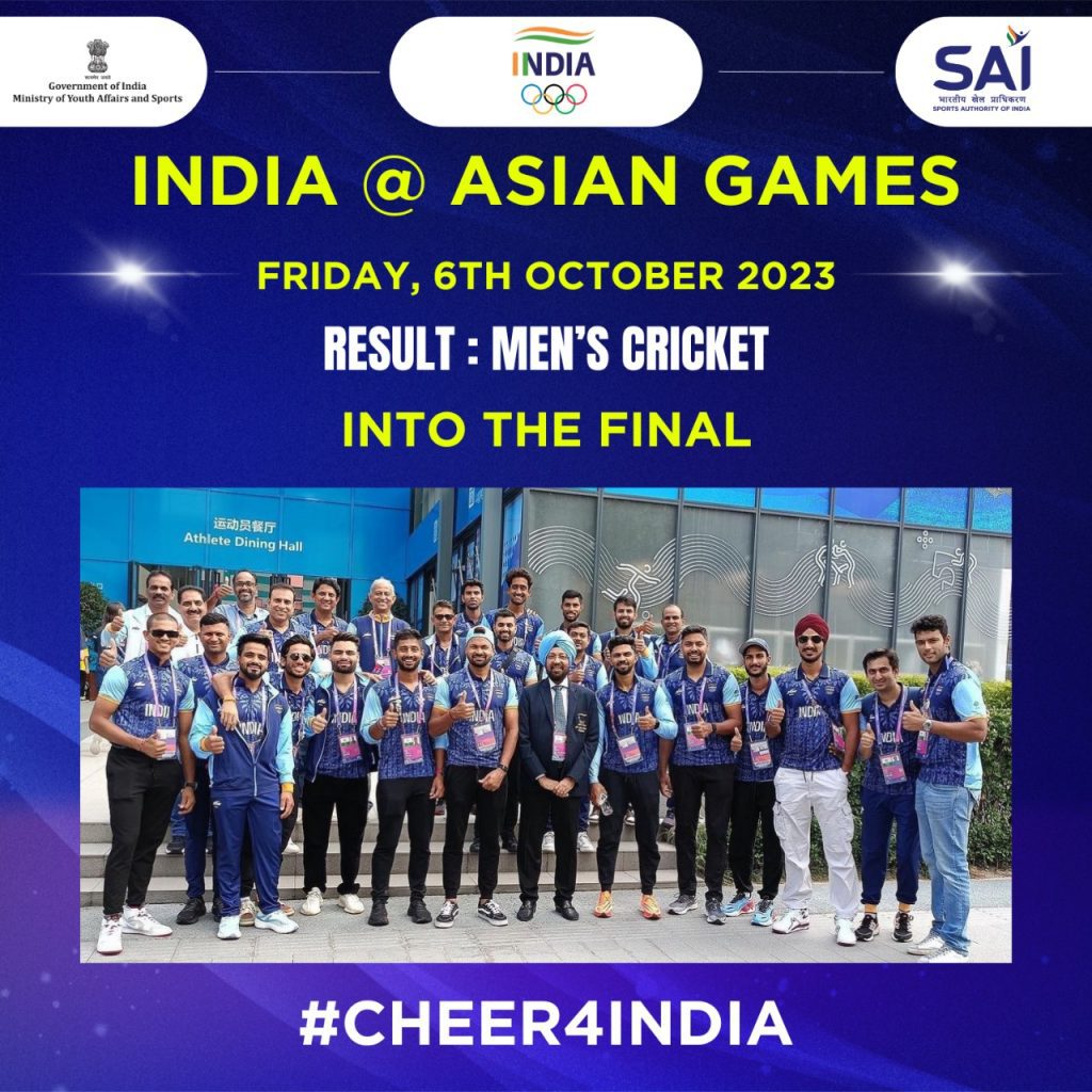 asian-games:-india-beat-bangladesh-by-9-wickets-to-enter-final-in-men’s-cricket