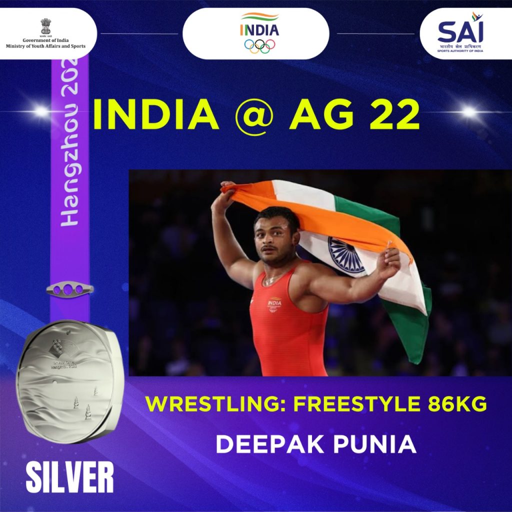 asian-games:-deepak-punia-wins-silver-medal-in-disappointing-wrestling-campaign