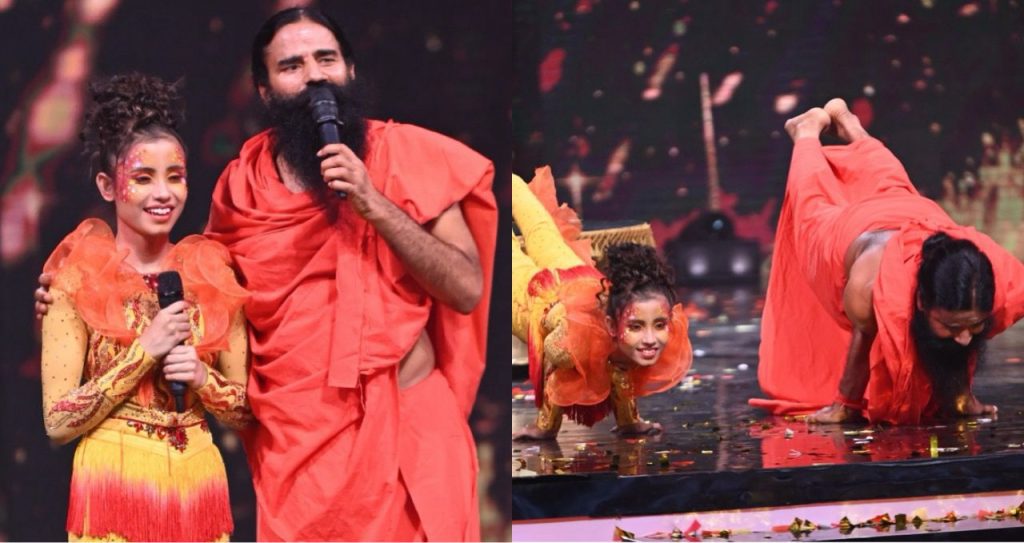 swami-ramdev-teaches-yoga-asanas-to-‘igt’-contestant