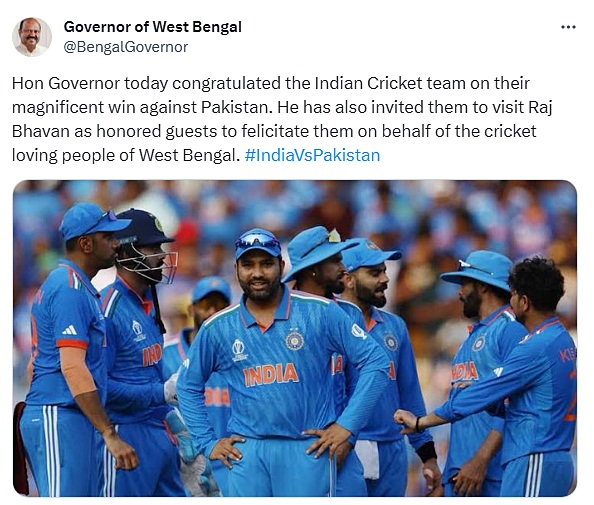Bengal Guv invites Indian cricket team to Raj Bhavan for felicitation bengal-guv-invites-indian-cricket-team-to-raj-bhavan-for-felicitation