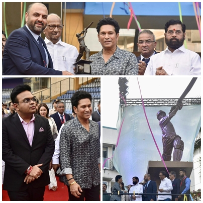 Tendulkar’s statue in ‘lofted drive’ pose unveiled at Wankhede Stadium tendulkar’s-statue-in-‘lofted-drive’-pose-unveiled-at-wankhede-stadium