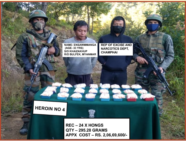 Myanmar national held with heroin worth Rs 2 cr in Mizoram myanmar-national-held-with-heroin-worth-rs-2-cr-in-mizoram