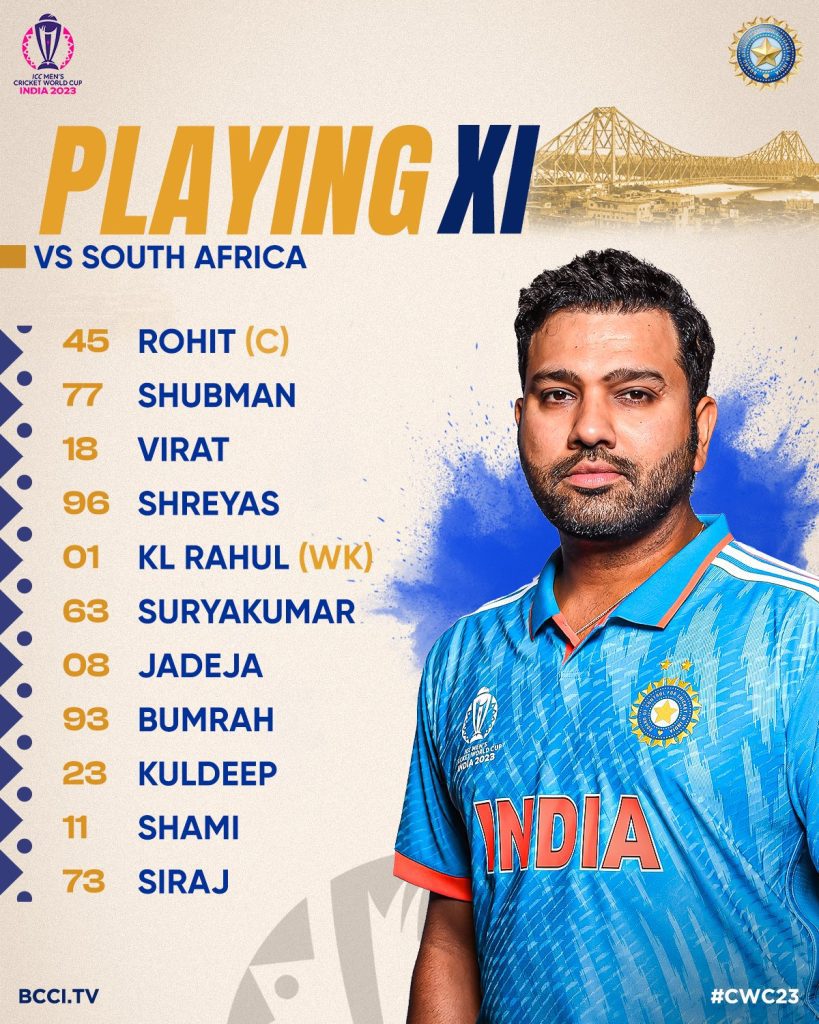 Men’s ODI WC: India win toss, opt to bat first against South Africa men’s-odi-wc:-india-win-toss,-opt-to-bat-first-against-south-africa