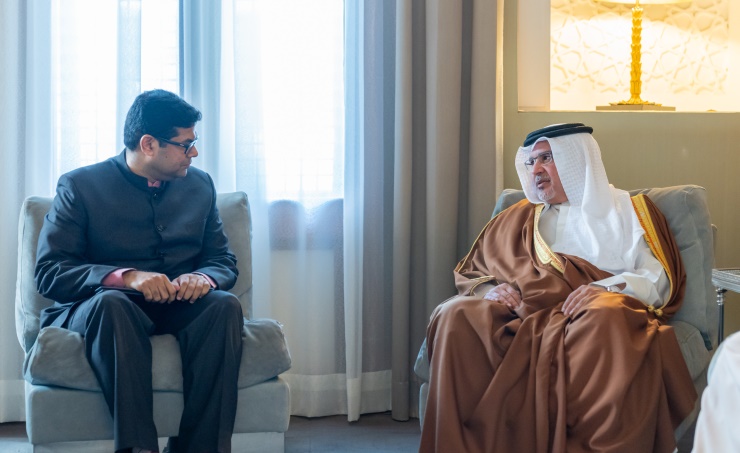 HRH the Crown Prince and Prime Minister meets with the newly appointed Ambassador of the Republic of India to the Kingdom of Bahrain