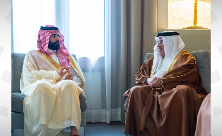 HRH the Crown Prince and Prime Minister receives the outgoing Ambassador of the Kingdom of Saudi Arabia to the Kingdom of Bahrain