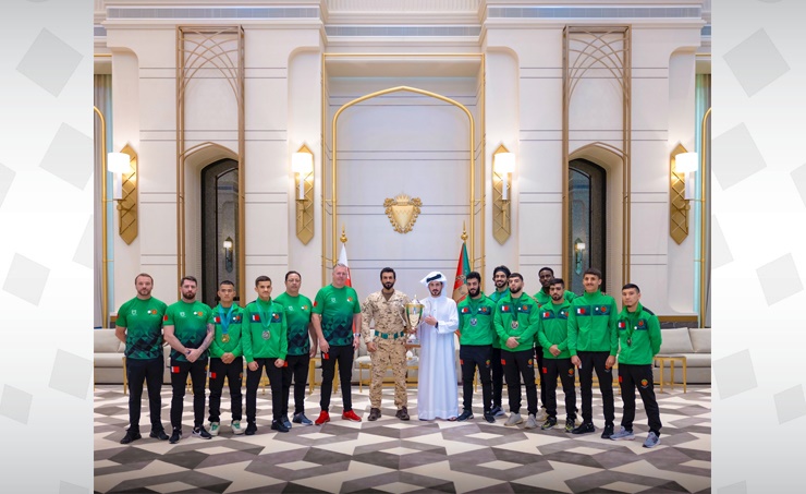 HH Shaikh Nasser receives Royal Guard boxing team on winning Royal Rumble