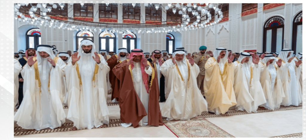 HRH the Crown Prince and Prime Minister performs Eid Al-Adha prayers at Al Sakhir Palace Mosque