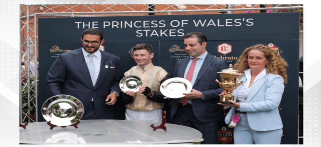 HH Shaikh Isa bin Salman bin Hamad Al Khalifa attends the Bahrain Trophy at Newmarket