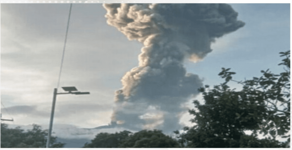 Philippine volcano briefly erupts, belching ash plume into the sky