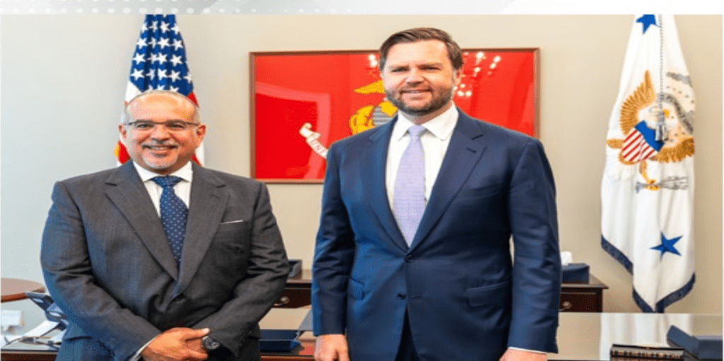 HRH the Crown Prince and Prime Minister meets with U.S. Vice President