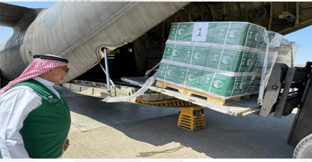 61st Saudi relief plane arrives in Egypt with humanitarian aid for Gaza