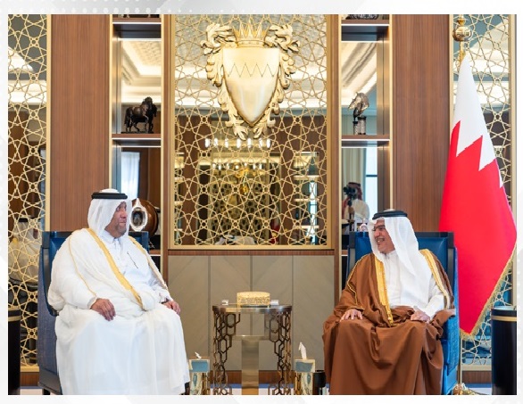 HRH the Crown Prince and Prime Minister receives the outgoing Ambassador of the State of Qatar to the Kingdom of Bahrain