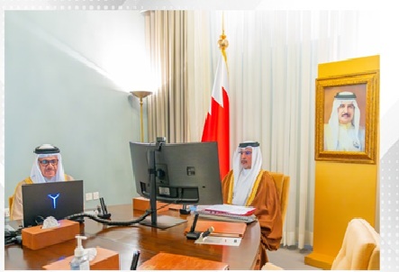 HRH the Crown Prince and Prime Minister participates remotely in a meeting with several leaders and representatives of the GCC, Arab and EU countries